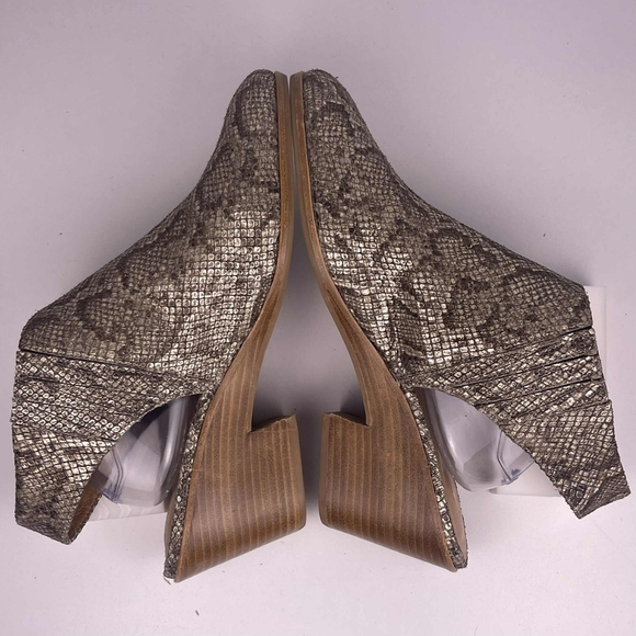 Gentle Souls Harlie Slingback Bootie Women 11 Snake Print Embossed Leather Upper - Picture 6 of 7